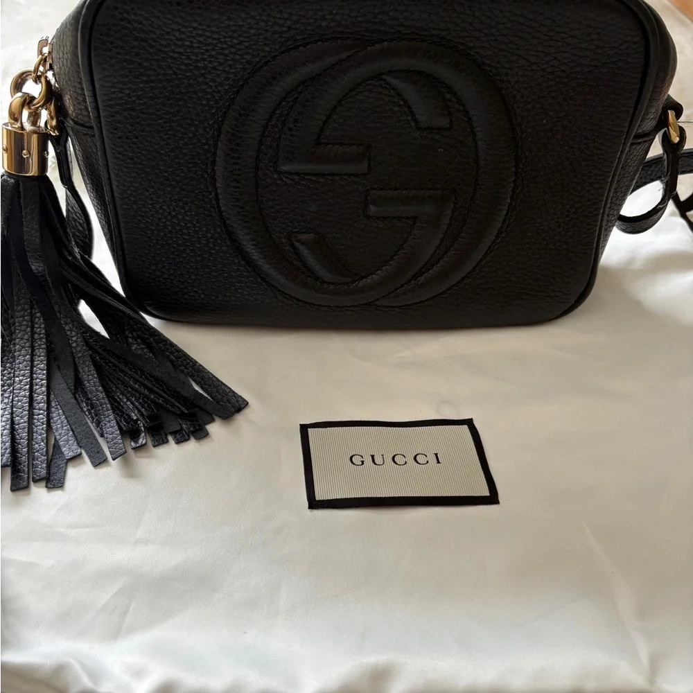 Gucci Black Pebbled Leather Disco Crossbody Bag - Picture 3 of 6